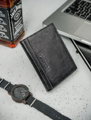 CZARNY SKÓRZANY PORTFEL MĘSKI DUŻY PIONOWY SKÓRA