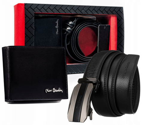 Zestaw prezentowy: skórzany portfel i pasek męski