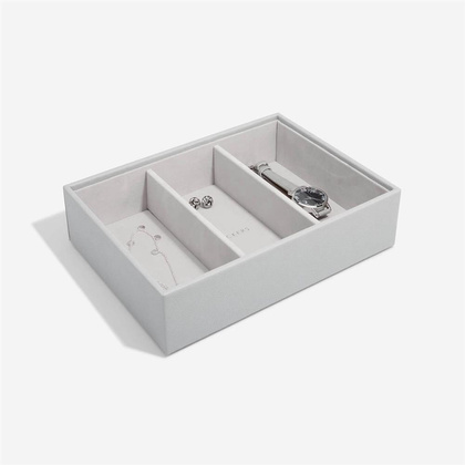 Szkatułka na biżuterię Stackers 3 komorowa classic kamienna szarość