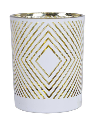 Świecznik szklany biały duży