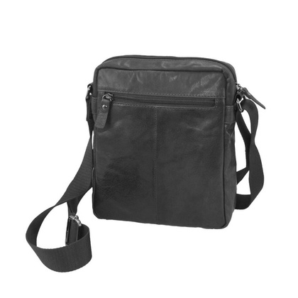 Torba na ramię AERONAUTICA MILITARE Vintage Skórzana Czarna