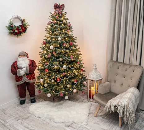 Choinka sztuczna PE08 180 cm FULL PE ZIELONA z metalowym stojakiem