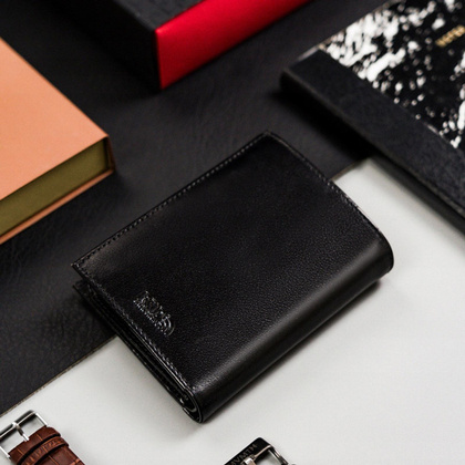 Skórzany męski portfel Peterson PTN 303-PR 2-1-1 czarny