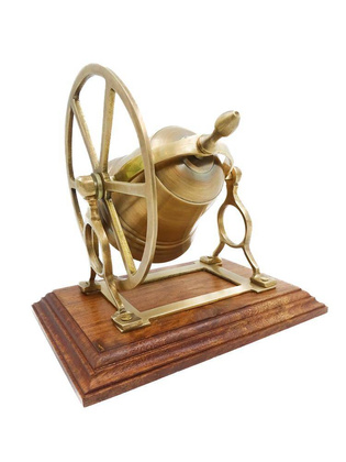 Mosiężny Dzwon obrotowy na drewnianej podstawie MX2677B