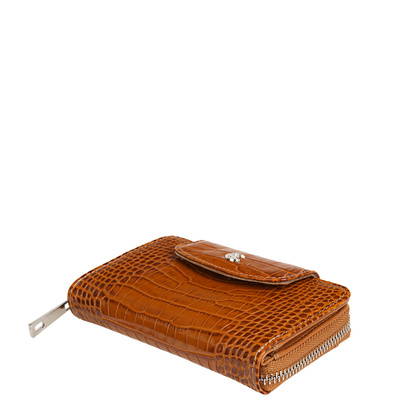 Damski portfel skórzany Canaletto – koniakowy croco z RFID | Elegancja i bezpieczeństwo PD1445s262 RFID