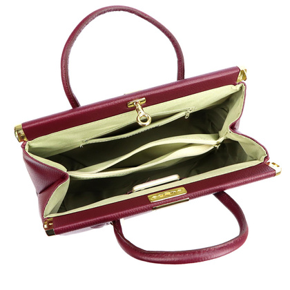 Klasyczna torebka miejska z naturalnej, miękkiej skóry licowej