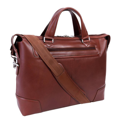 Torba męska skórzana na laptopa 17" MCKLEIN Arcadia Brązowa