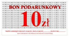 BON PODARUNKOWY KEMER O WARTOŚCI 10 ZŁ