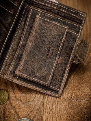 Portfel męski skórzany RM-06L-BAW BROWN