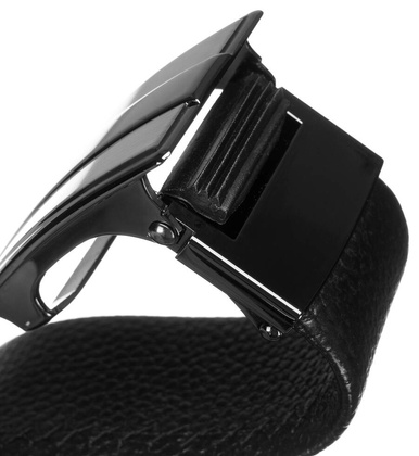 Skorzany pasek meski z elegancka automatyczna klamra