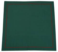 Obrus zielony z czerwoną oblamówką 140x180cm