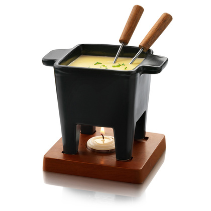 Zestaw do Fondue czarny, poj. 200ml, mahoń