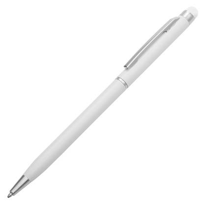 Długopis aluminiowy Touch Tip, Biały, 20 szt