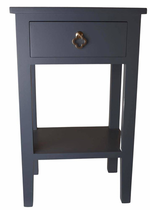 Szafka z jedną szufladą szara ze złotymi uchwytami