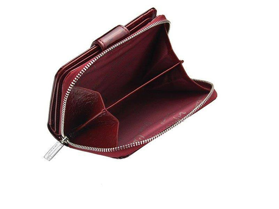 Portfel damski skórzany PIERRE CARDIN 02 LEAF 115 Bordowy