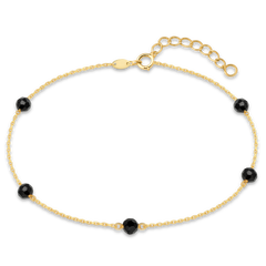 MINET Elegancka złota bransoletka kulka z onyksem Au 585/1000 0,85g