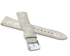 LAVVU Biały szyty pasek lakierowany CROCO OCALA z luksusowej skóry Top Grain - 20