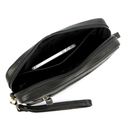 Skórzana saszetka męska do ręki czarna PIERRE CARDIN TILAK112 11423 Camel