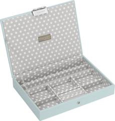 Szkatułka na biżuterię Stackers classic błękitno-szara z pokrywką