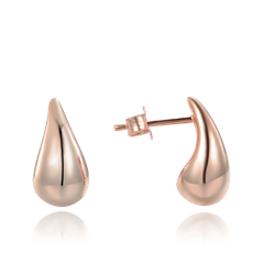 MINET Nowoczesne rose gold srebrne kolczyki krople