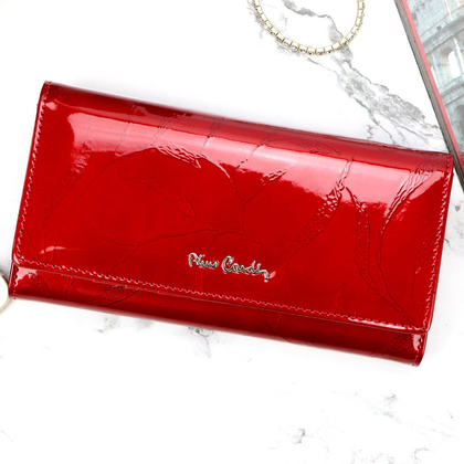 Duży skórzany portfel damski Pierre Cardin 