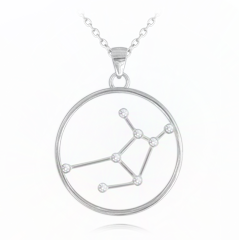 MINET Srebrny naszyjnik Stars Zodiac PANNA Czech Crystal