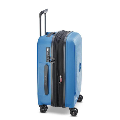 Delsey Belmont+ mała niebieska walizka kabinowa na kółkach 55 cm