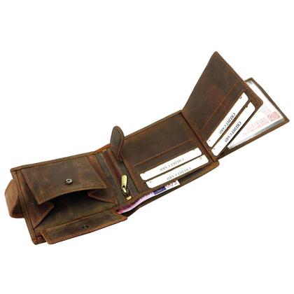 Portfel męski skórzany L895-012 Brązowy