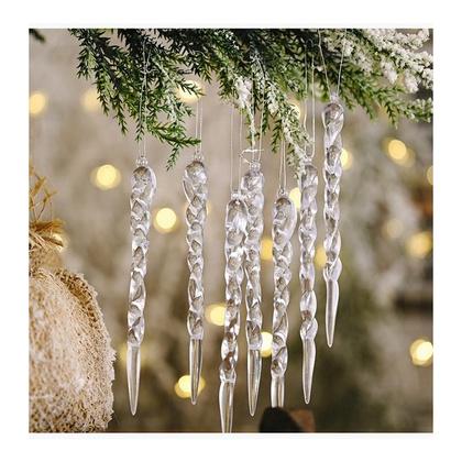 Zestaw sopli wiszących Sople na choinkę 12 sztuk BOŻE NARODZENIE 12,5 cm długie WOZ19