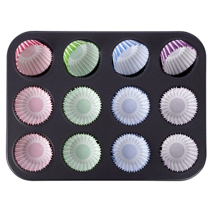 Forma do pieczenia muffinek na muffinki foremki papilotki 12 szt