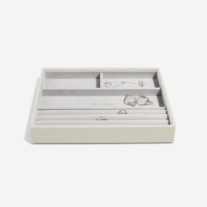 Szkatułka na biżuterię Stackers 4 komorowa classic jasnobeżowa