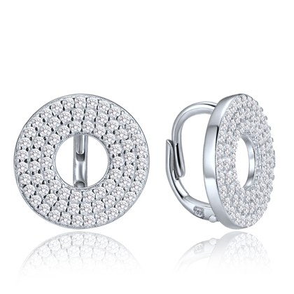 MINET Luksusowe kolczyki srebrne z białymi cyrkoniami