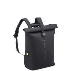 Delsey Turenne Plecak miejski czarny jednokomorowy rolowany