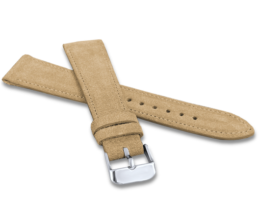 LAVVU Beżowy szyty pasek SUEDE z luksusowej skóry Top Grain - 20