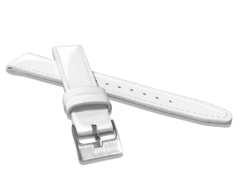 MINET Biały skórzany pasek o wysokim połysku GLAMOUR - 14