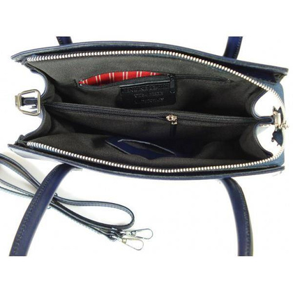 SKÓRZANA TOREBKA KUFEREK TECZUSZKA  VERA PELLE  GRANATOWA   VP144BS