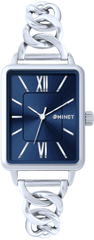 MINET Granatowy damski zegarek SIENA ze srebrna stalową bransoletką