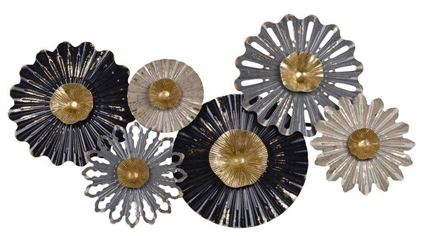 Dekoracja ścienna metalowa w kwiaty