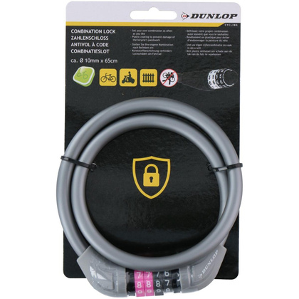 ZAPIĘCIE ROWEROWE DUNLOP LINKA SZYFR 1.0x65CM - SZARY