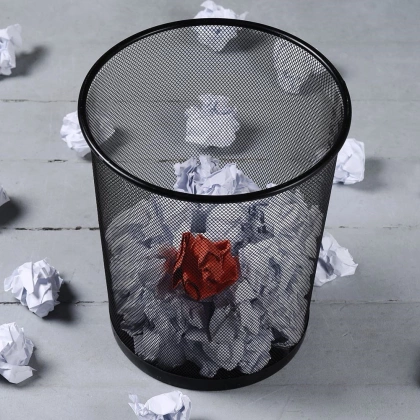 Kosz na odpady śmieci biurowy metalowy czarny 26x28 cm