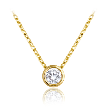 MINET Delikatny złoty naszyjnik z białym cyrkonem Au 585/1000 1,85g