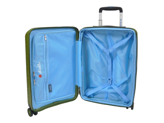 Walizka DIELLE 100 4k 55cm kabinowa zielona PP z poszerzeniem