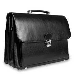 Skórzana aktówka męska teczka na ramię czarna - Pavone Nero Milan 2218 BL