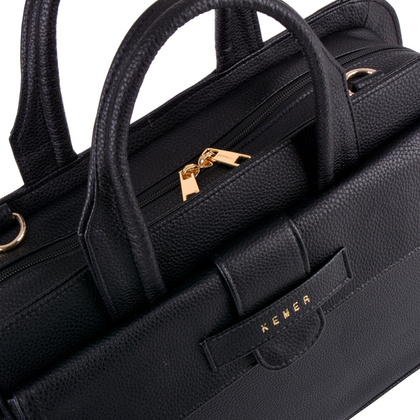 Teczka damska skórzana KEMER 091-01-SN Czarna