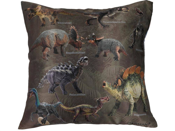 Poduszka z wypełnieniem/suwak - Prehistoric  World of Dinosaurs (CARMANI)