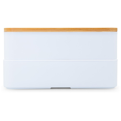 Pudełka śniadaniowe 2 w 1, 2x400 ml, bambusowe wieczko, sztućce