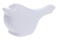 Ptaszek mały biały ceramiczny