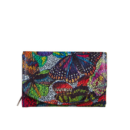 Portfel skórzany damski w motyle kolorowy RFID BajuBaj PD1202cs13 RFID