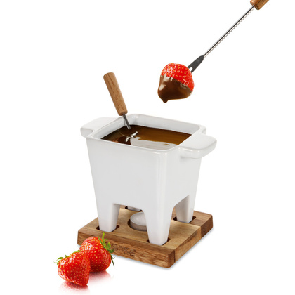 Zestaw Tapas Fondue biały, poj. 200ml, dąb