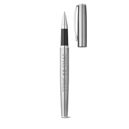 ELLA. Zestaw długopisu i pióra kulkowego z korpusem ze stali nierdzewnej (53% rSS) i klipsem